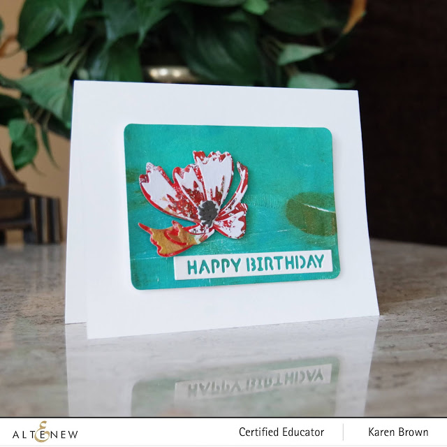 Turquoise and Red Floral Card