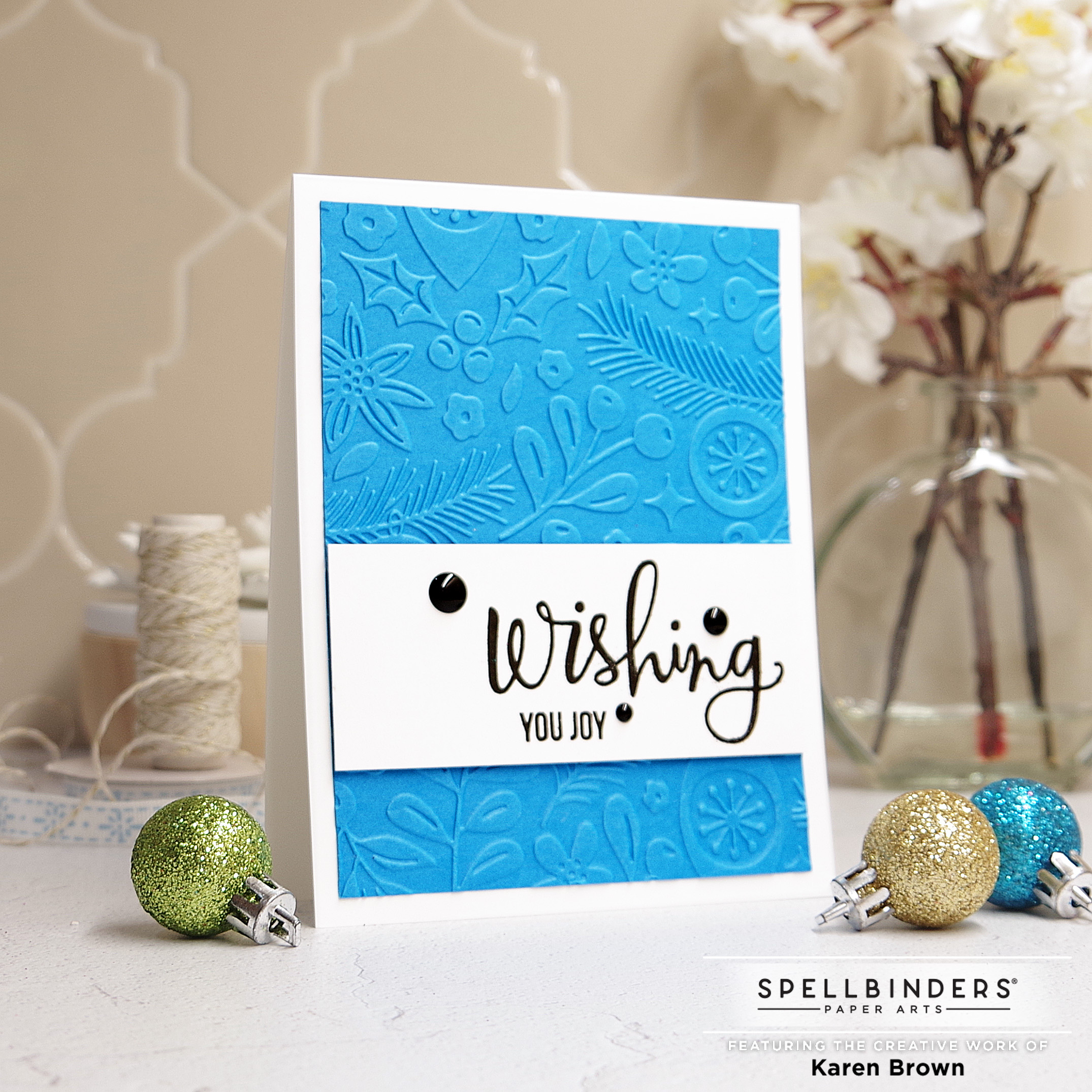 Quick and Easy 3D Embossed Card using Spellbinders October 2022 Embossing Folder of the Month.