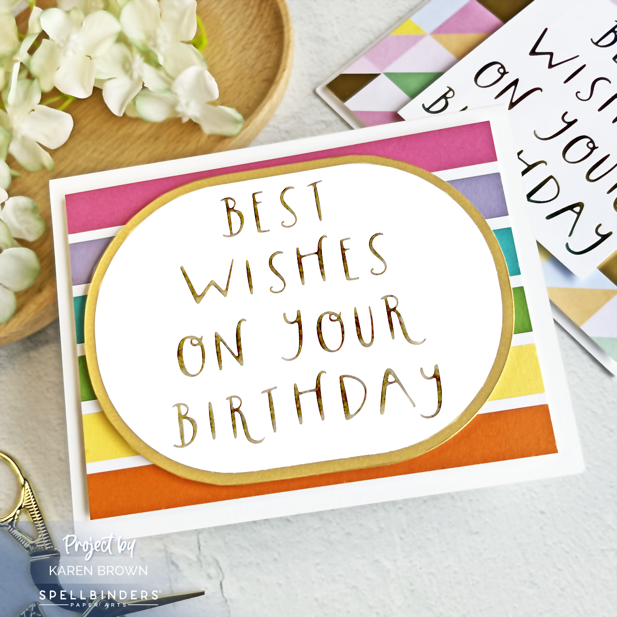 Spellbinders Glimmer Cardfront Birthday Sentiments 6 Ways